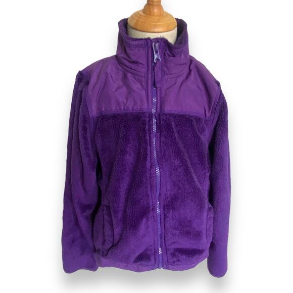 The Children's Place Girls Fleece Jacket Size S 5 6 Purple Full Front Zip - Picture 1 of 7